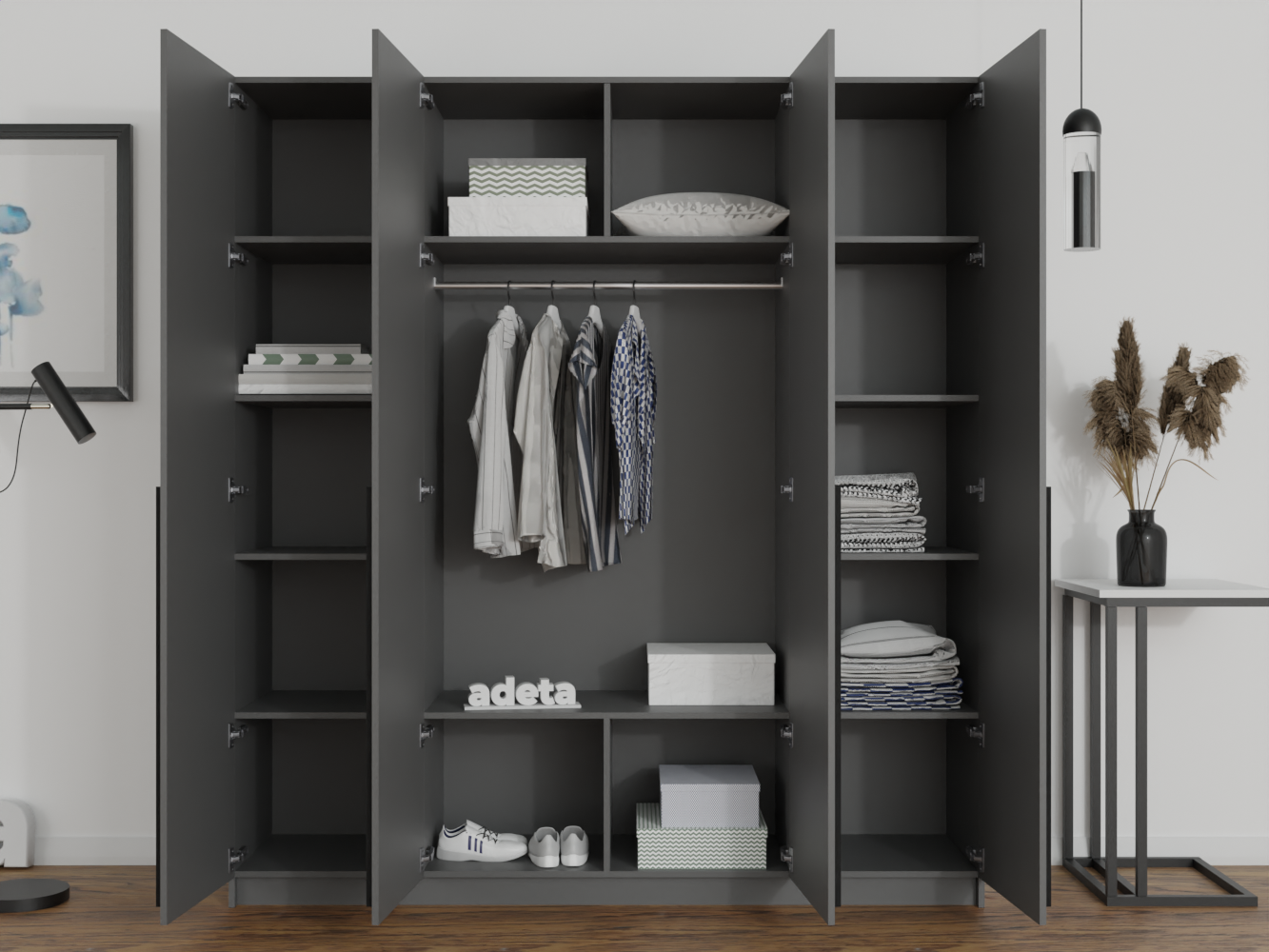 Распашной шкаф Пакс Фардал 48 grey ИКЕА (IKEA) изображение товара